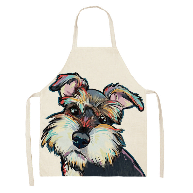 Nordic Polyester Dog Print Apron for Adults