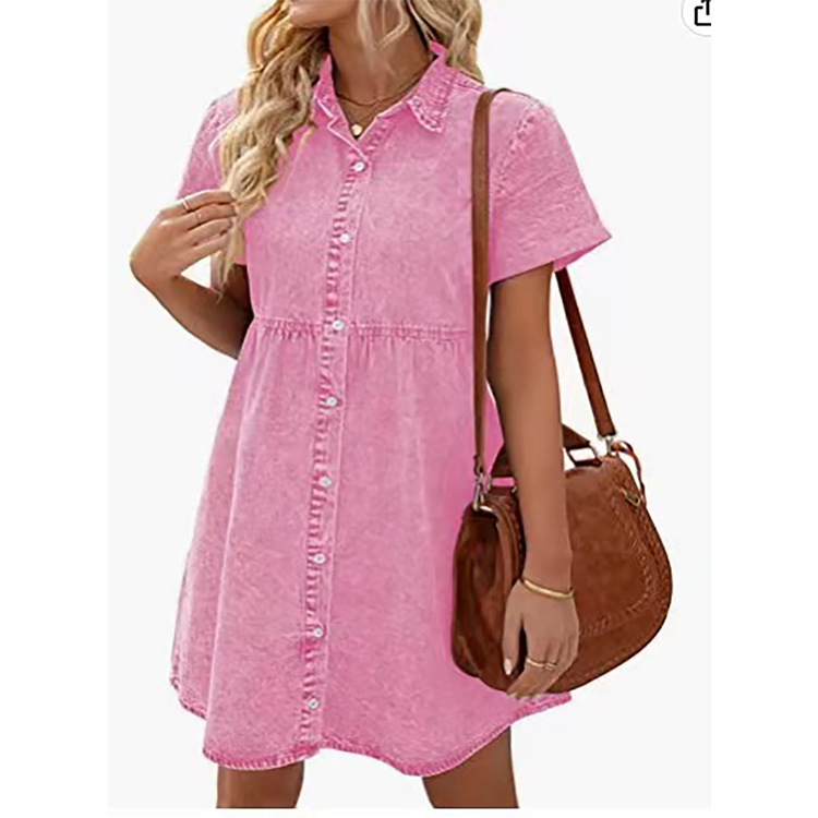 Ruffled Denim Dress up to 2XL