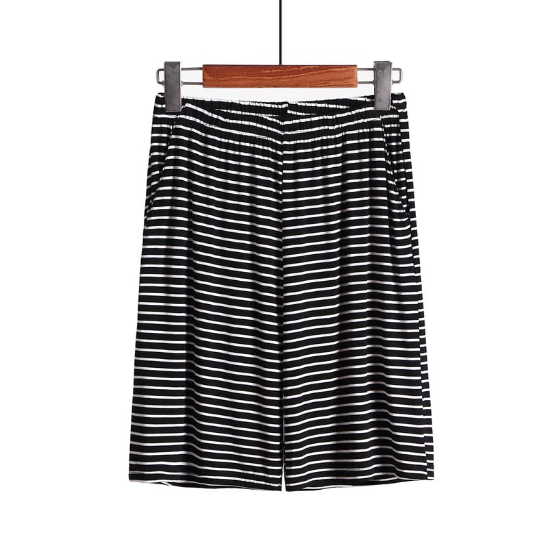 Plus Size Striped Loose Fitting Loungewear Shorts L-4XL