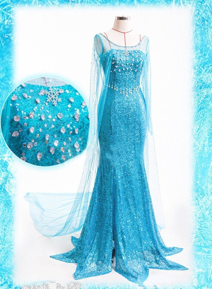 Frozen Elsa Cosplay Costume Dress for Performances