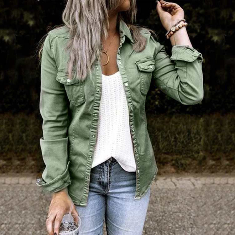 Long Sleeve Denim Shirt for Women