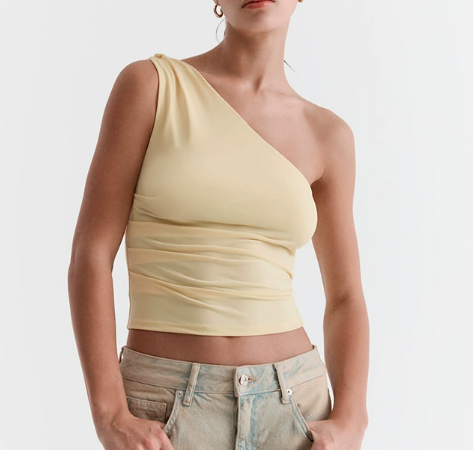 Elegant One-Shoulder Ruched Top