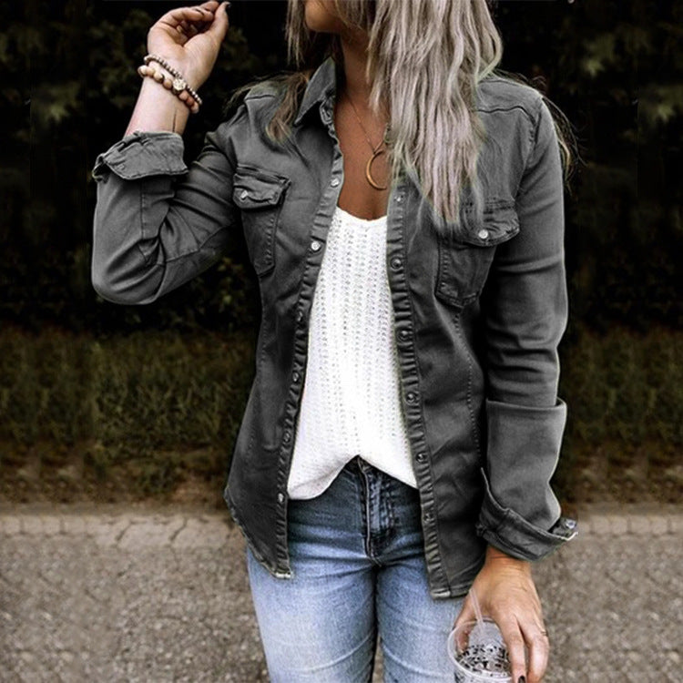 Long Sleeve Denim Shirt for Women