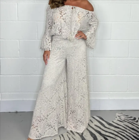 Lace Blouse & Pants Fashion Set in sizes up to 5XL